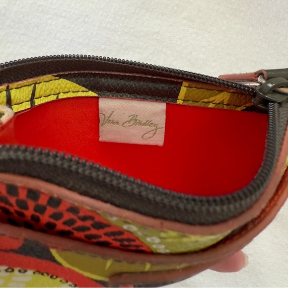 Vera Bradley Key Chain Slim Coin Purse Colorful Flower Shower PVC Vinyl preowned - Picture 5 of 5